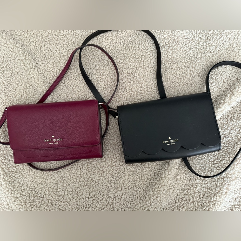 NWOT Set of Kate Spade Crossbody Bags, Burgundy and Black